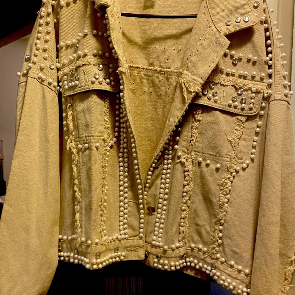 Light Gold colored Beaded and Stone jacket.